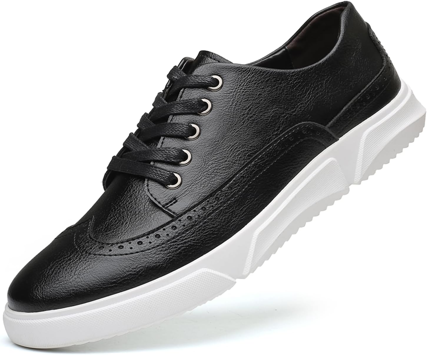 

Мужские свадебные кроссовки оксфорды повседневные броги с крыльями Abborora, черный