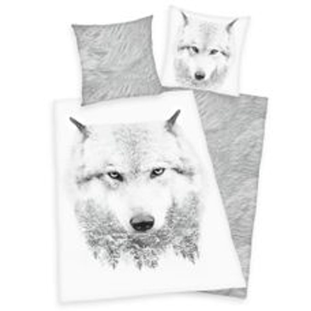 

Фланелевой комплект постельного белья с волком 155 х 220 см 80 х 80 см oversize Herding