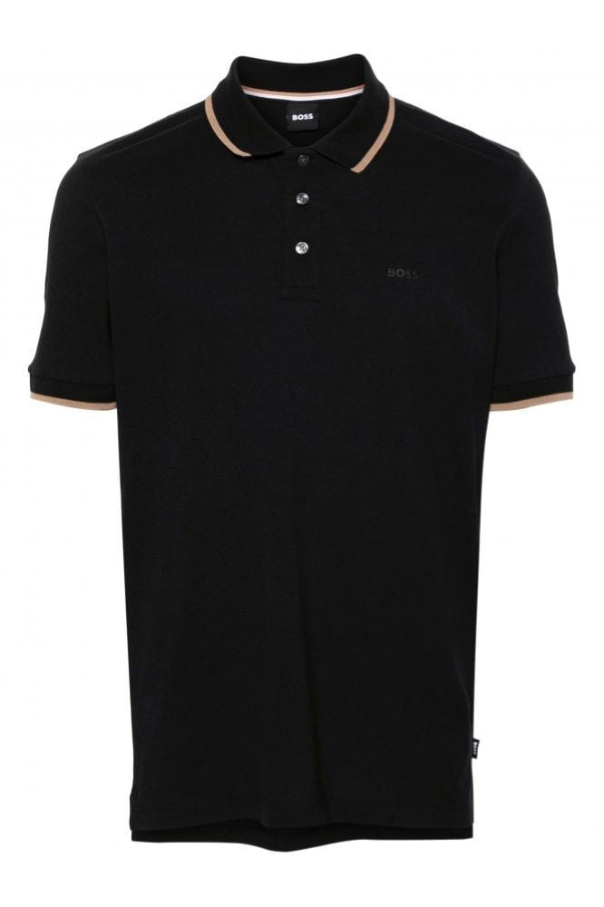

Мужская футболка-поло Hugo Boss Parlay 190 Cotton с коротким рукавом, черная