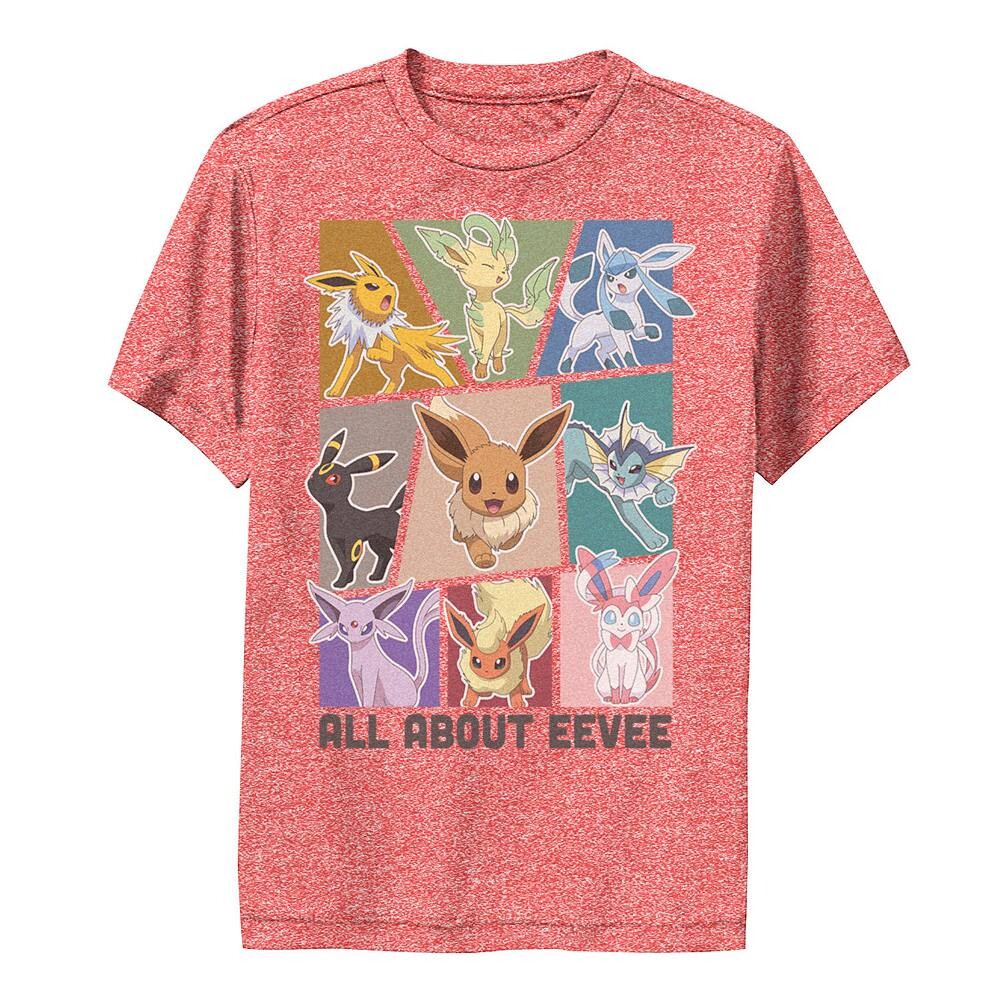

Футболка Pokemon All About Eevee Boxes для мальчика Licensed Character, цвет Red Heather