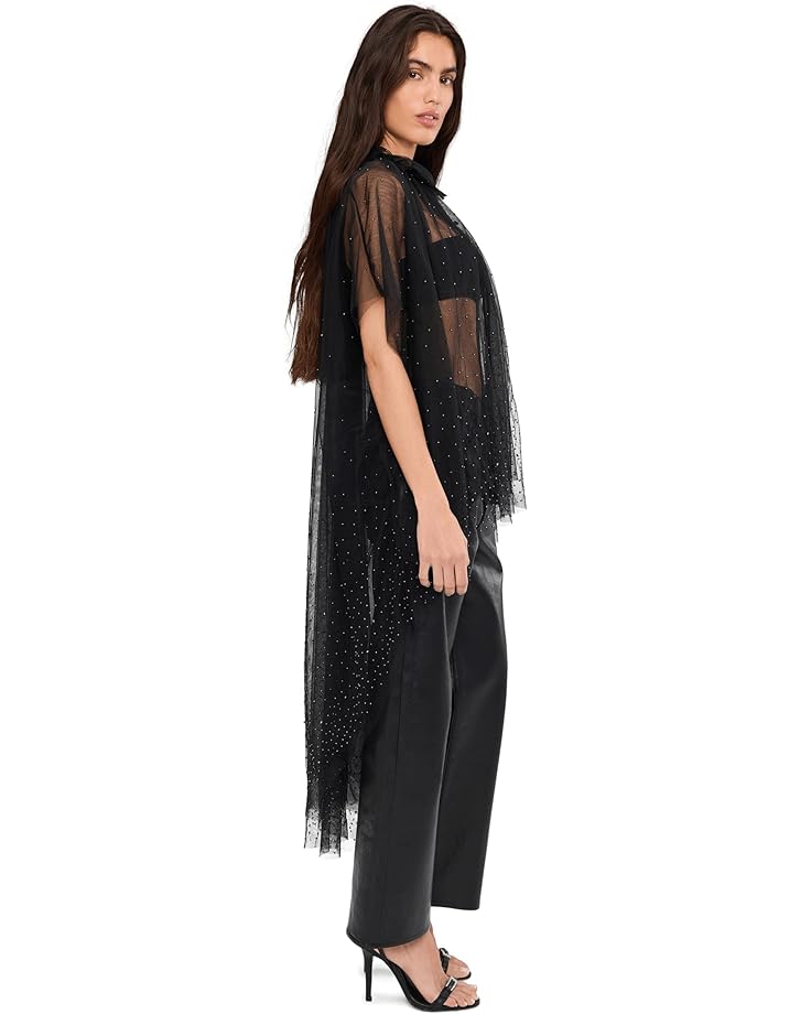 Женская блуза AllSaints Sez Emb Tulle Cape, Black — фото 3