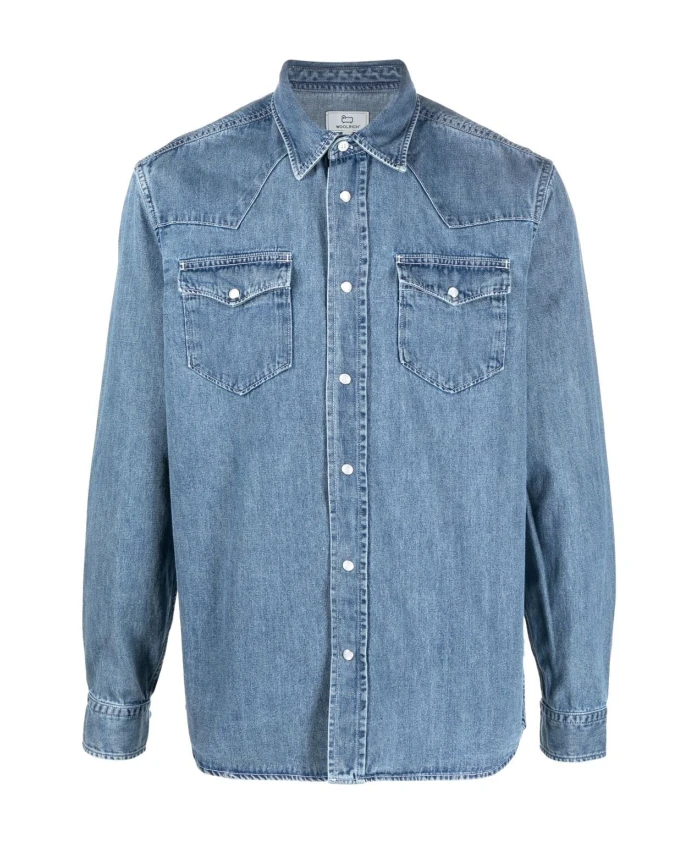 

Джинсовая рубашка с нагрудными карманами Woolrich, синий