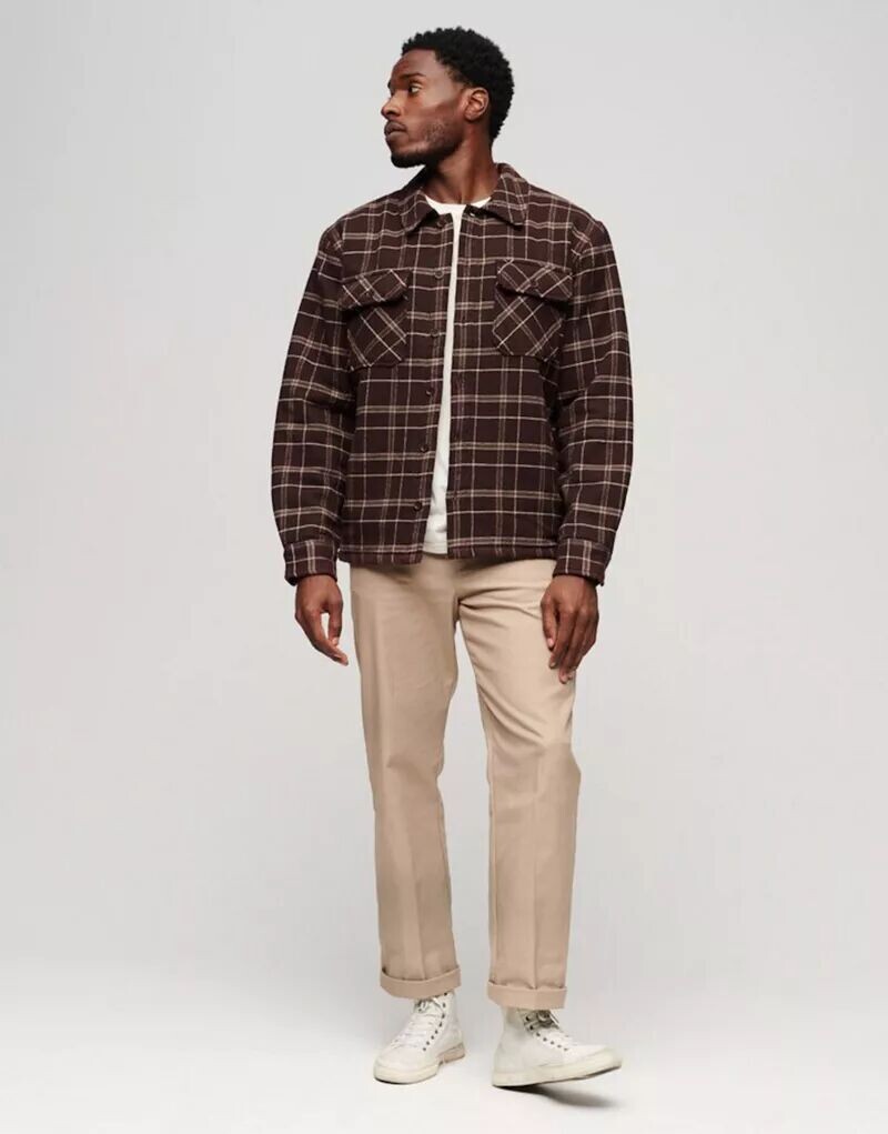 

Бордовая куртка в клетку Superdry Surplus