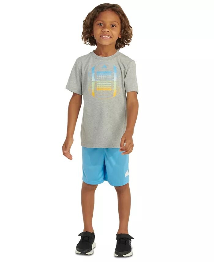 

Футбольная футболка и шорты Little Boys Essential Heather, комплект из 2 предметов Adidas, серый