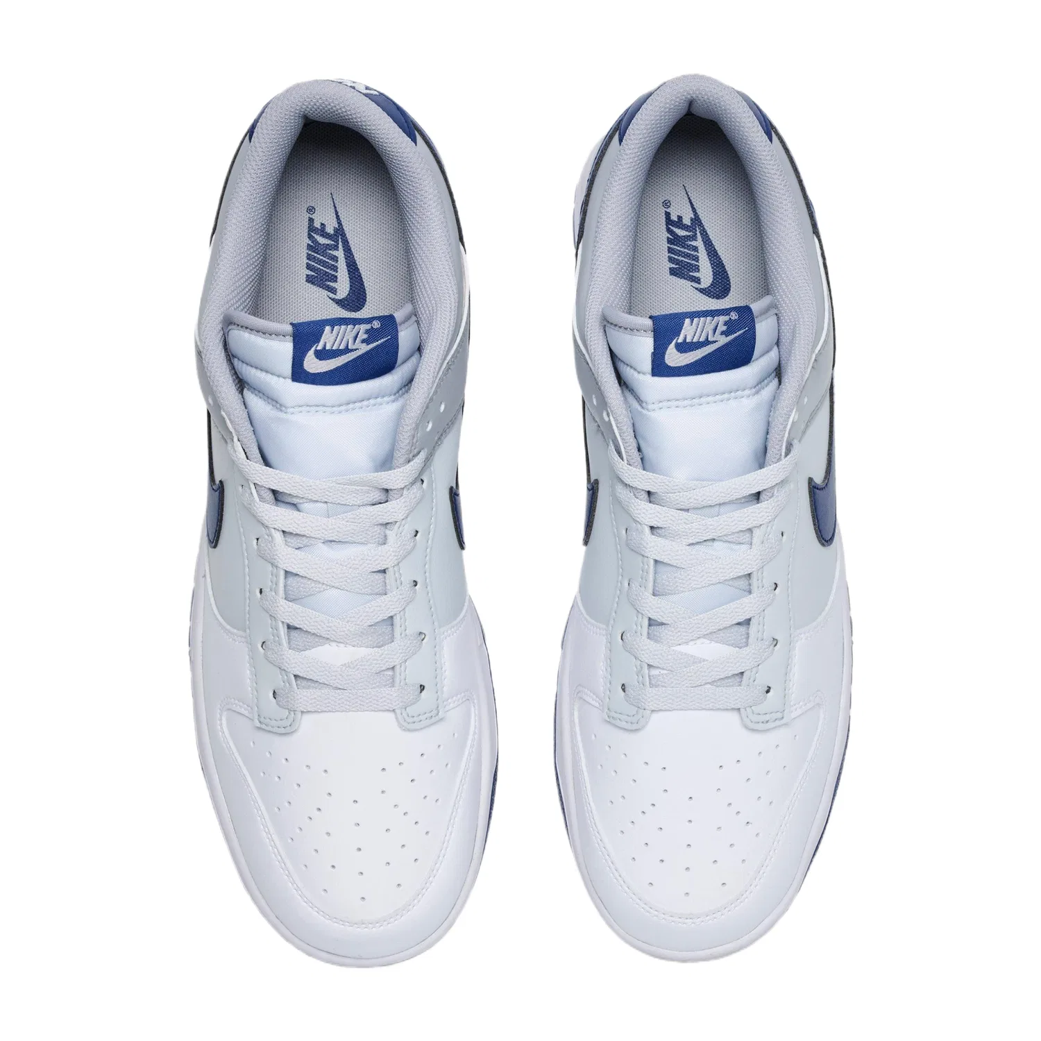 Кроссовки скейтбординговые Nike Dunk Low белые/темно-синий/платина/серый — фото 3