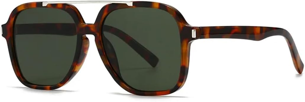 

Ретро-солнцезащитные очки для женщин с двойным оправом, роскошный дизайн, модные повседневные солнцезащитные очки для мужчин с защитой от УФ-излучения UV400 SZVVBKK, Hawksbill Green