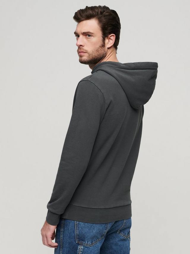 Хлопковая толстовка с медной этикеткой Superdry, цвет Washed Black — фото 2
