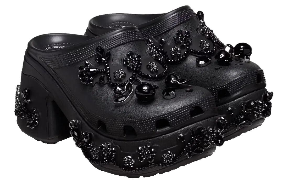 SIMONE ROCHA x Crocs противоскользящие износостойкие женские Crocs черные, Black — фото 4