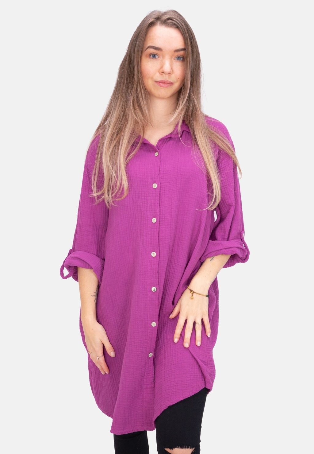 

Блузка-рубашка Jessy Oversized Seasons Of April, цвет brombeere