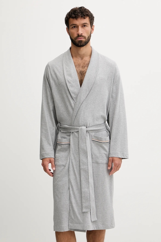 

Хлопковый халат Boss, серый
