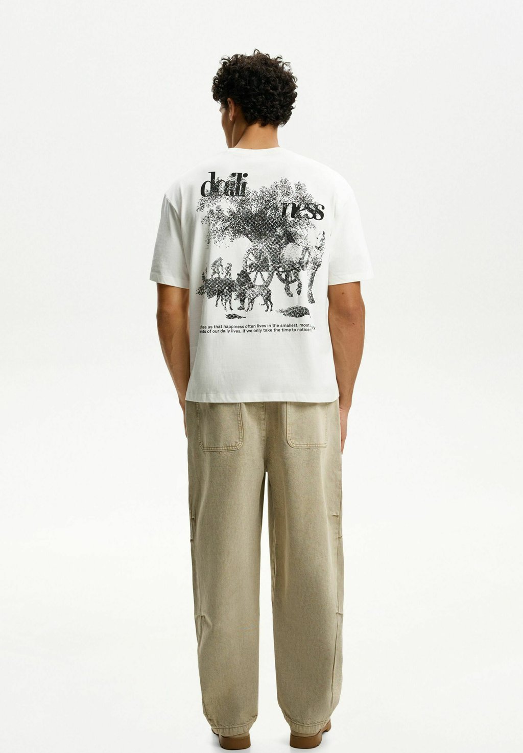

Футболка с принтом SHORT SLEEVE Bershka, белый