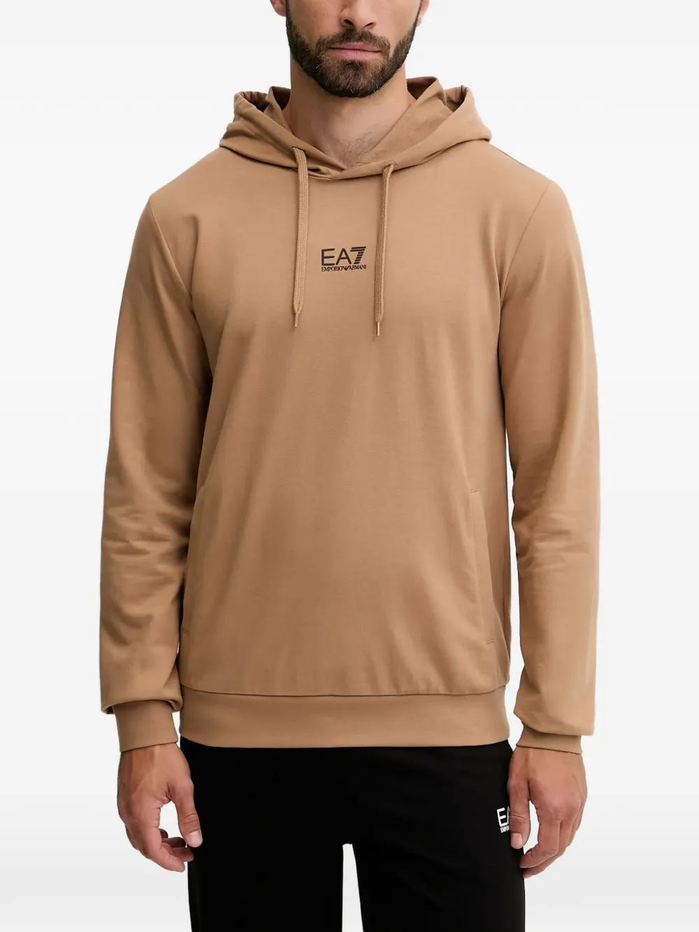 

Спортивный костюм с капюшоном и логотипом Ea7 Emporio Armani, светло-коричневый