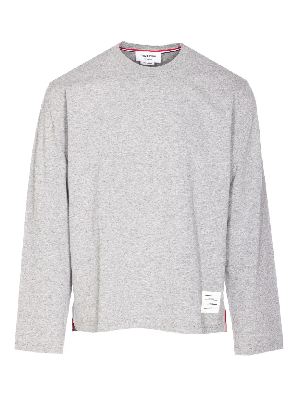 

Хлопковый свитер с полосками THOM BROWNE, серый