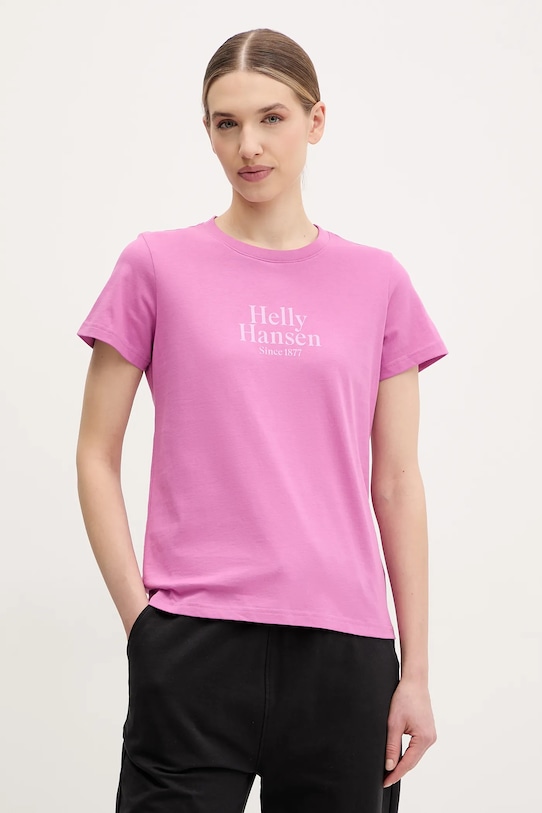 

Хлопковая футболка Core Graphic Helly Hansen, фиолетовый