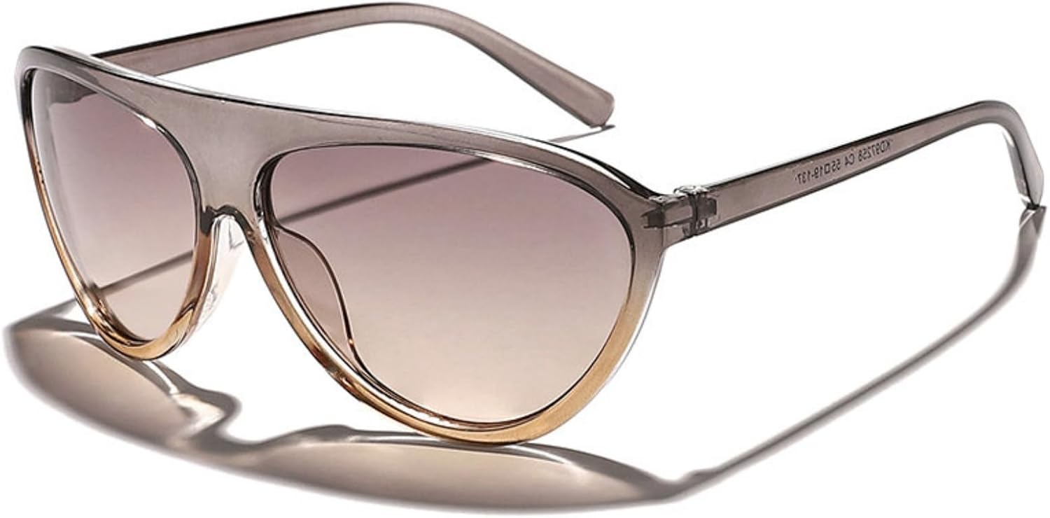 

Солнцезащитные очки Willochra Retro Oversized Pilot для женщин и мужчин, модные большие цельные солнцезащитные очки в винтажном стиле с защитой от УФ-излучения UV400, C5