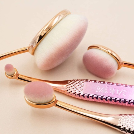 Набор кистей для макияжа Royal & Langnickel Full Size Metallic Face Perfecting 4pc Oval — фото 2