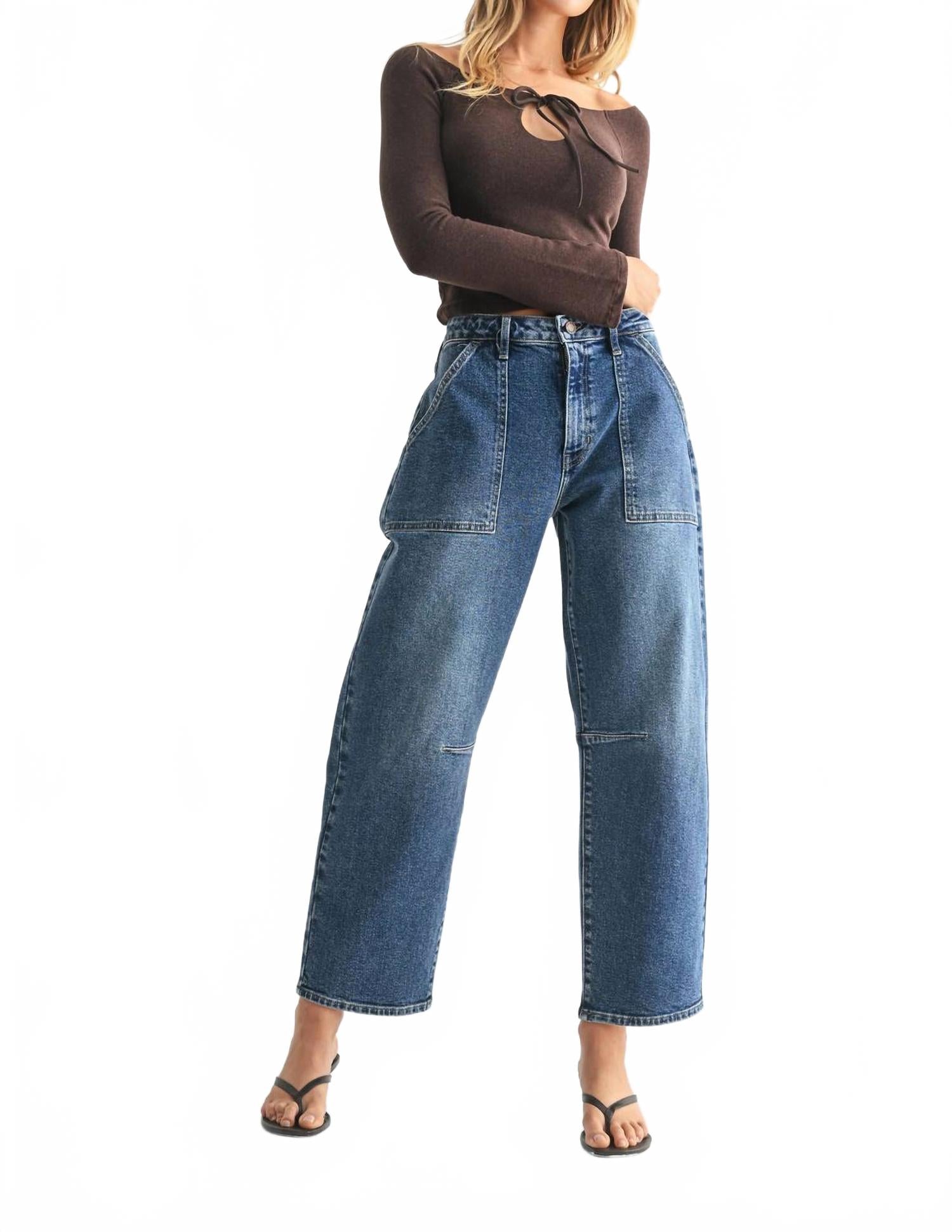 

JUST BLACK DENIM Джинсы Utility Barrel из темного денима