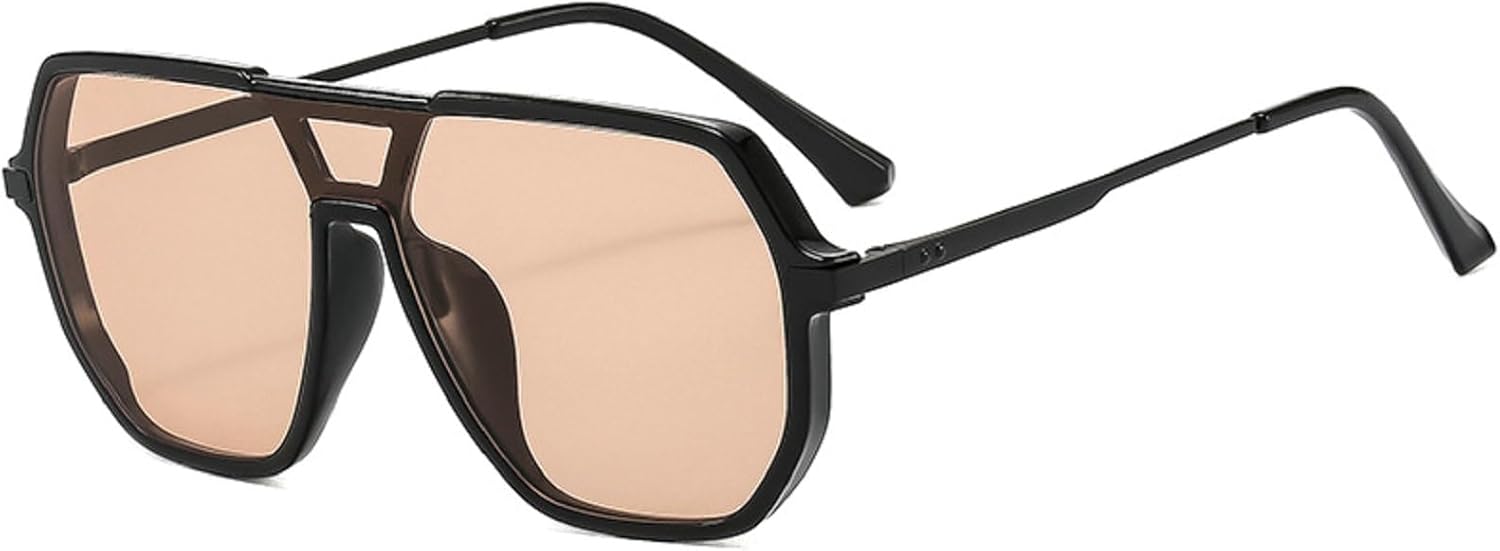 

Модные большие квадратные солнцезащитные очки для женщин, мужчин и женщин в винтажном панк-стиле, мужские очки для активного отдыха, солнцезащитные очки UV400 68295 Melrose, Black Tea