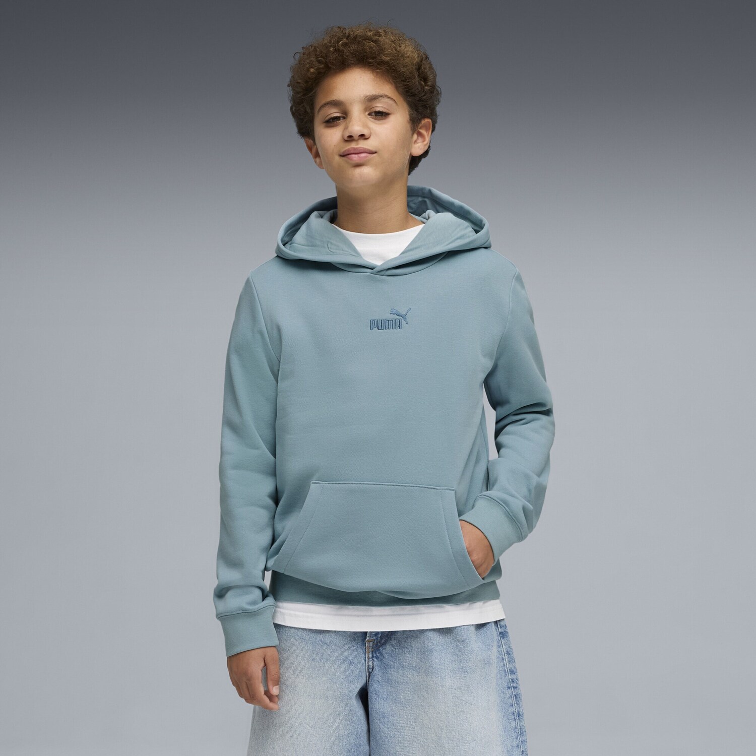PUMA Свитшот спортивный 'Essentials No.1' в цвете Dusty Blue, Light Blue — фото 3
