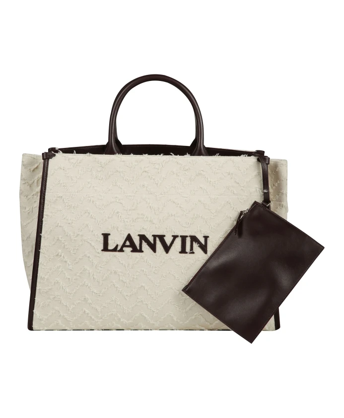 

Стильная сумка-тоут с ремнем через плечо. Lanvin, бежевый