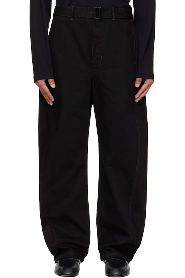 

Джинсы с перекрученным поясом Lemaire, черный