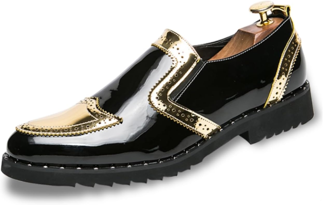 

Мужские лоферы большого размера с блестками, оксфорды, слипоны, праздничная обувь, модные и комфортные Kpdwfms, желтый