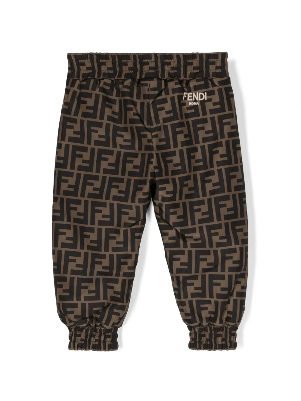 Спортивные брюки с кулиской и логотипом FF FENDI KIDS, нейтральный — фото 2