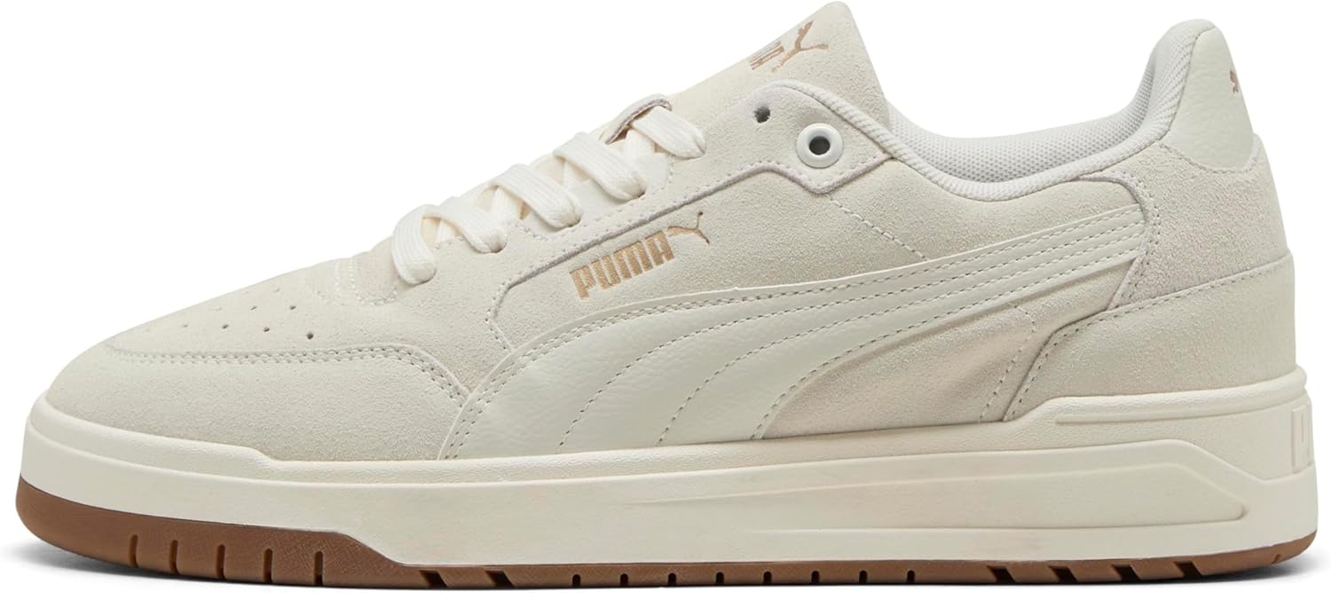 Мужские низкие кроссовки PUMA, белый/серый/золотой — фото 3