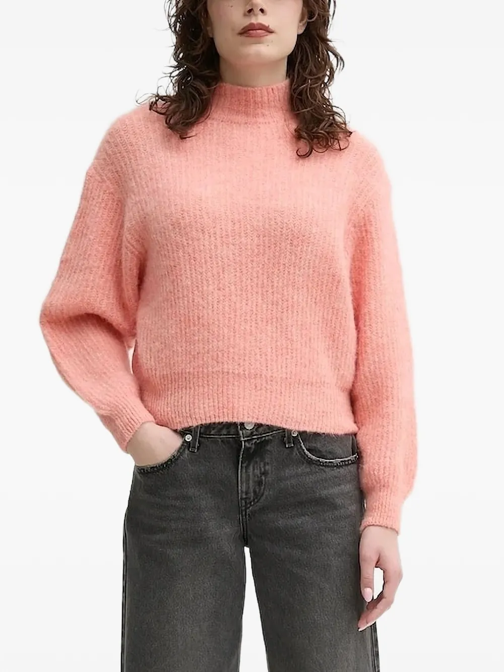 

Свитер с высоким воротником и объемными рукавами American Vintage, оранжевый