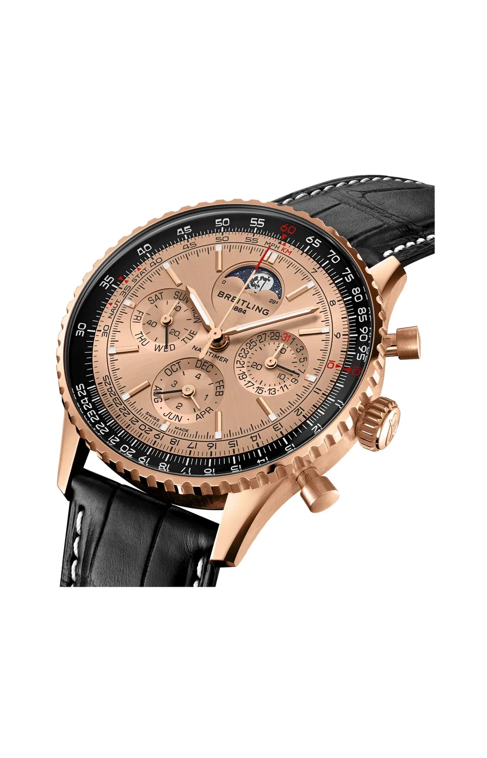 NAVITIMER B19 ХРОНОГРАФ 43 ВЕЧНЫЙ КАЛЕНДАРЬ 140-ЛЕТИЕ - RB19101A1H1P1 BREITLING, золотой — фото 3