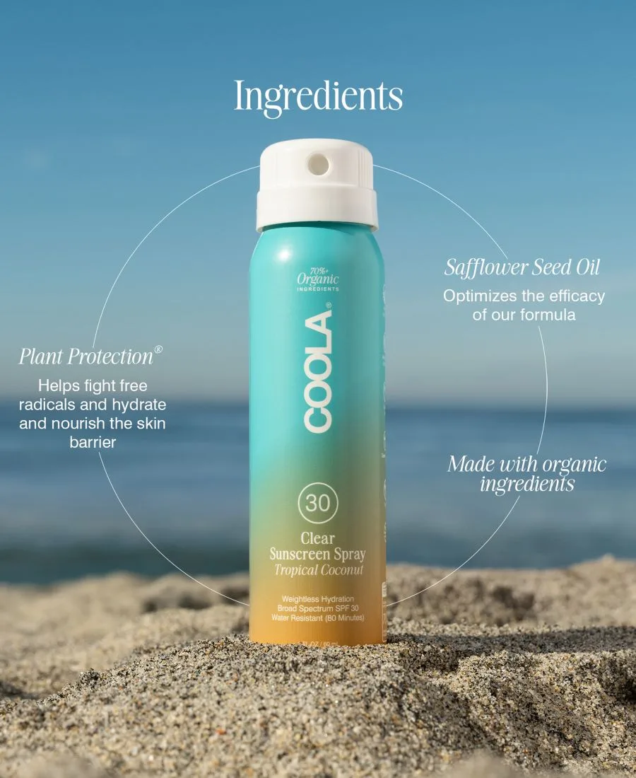 COOLA Прозрачный солнцезащитный спрей SPF 30 - Тропический кокос, 57 г — фото 4
