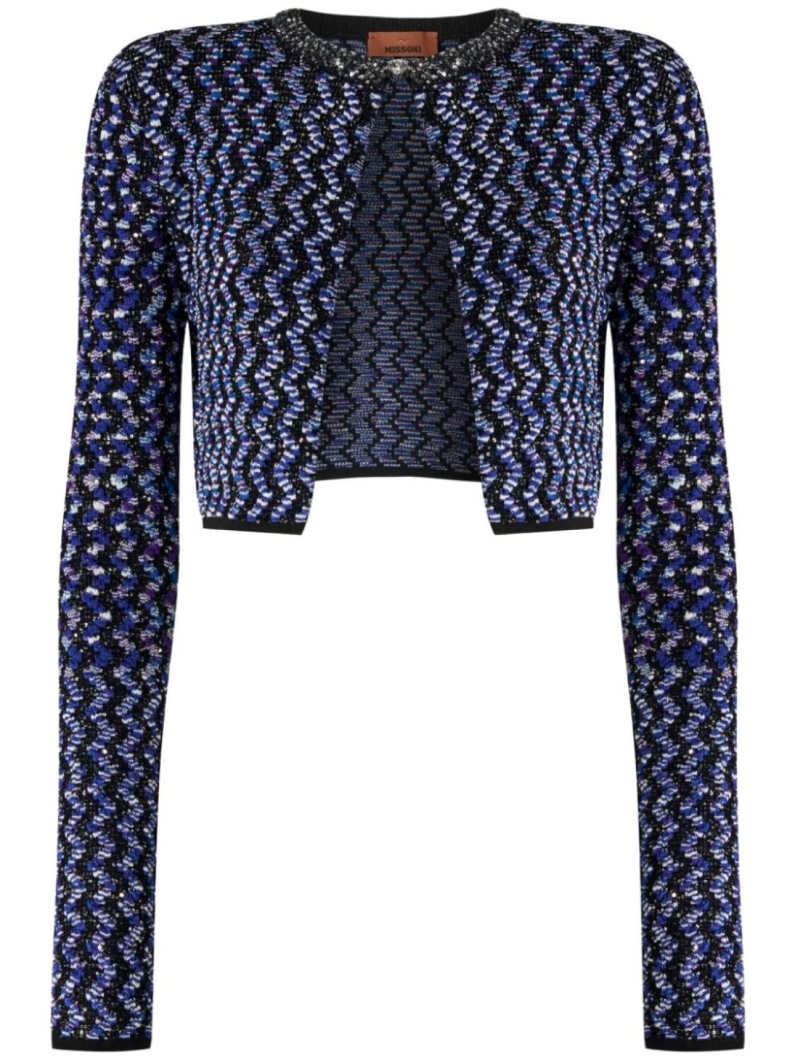 

Missoni кардиган с узором зигзаг и пайетками, синий