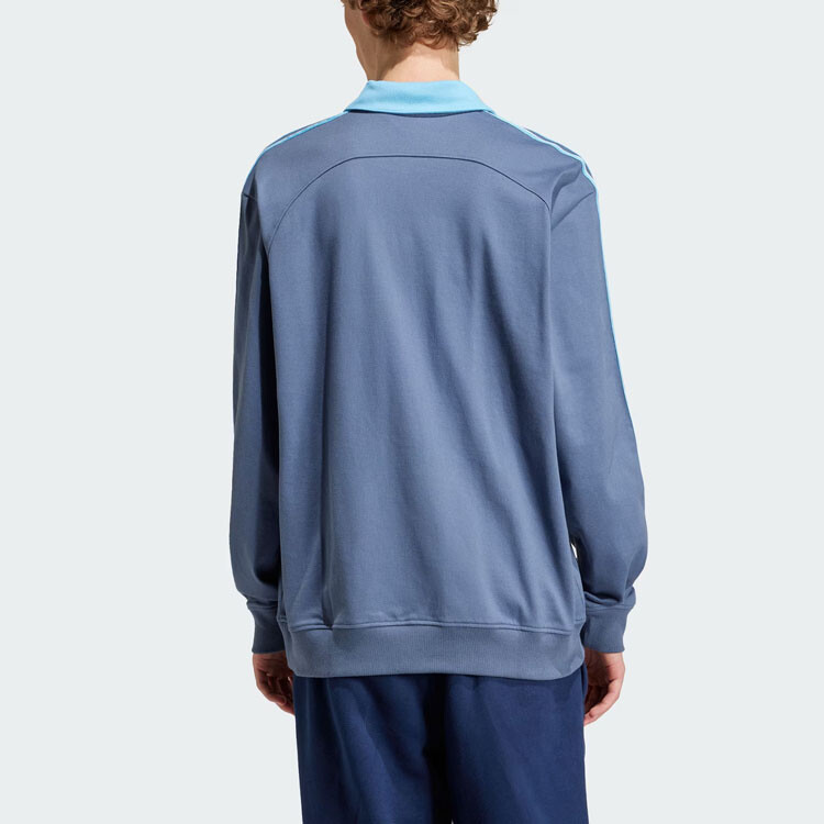 Хлопковая толстовка с воротником Adidas Adidas Originals, синий — фото 3