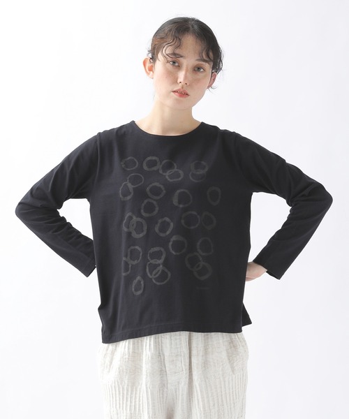 

Футболка с кольцевым рисунком, крой и пошив Plantation, темно-синий