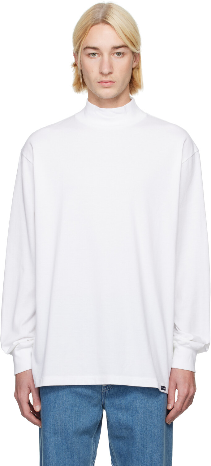 

Футболка с воротником-стойкой L/S nanamica, белый