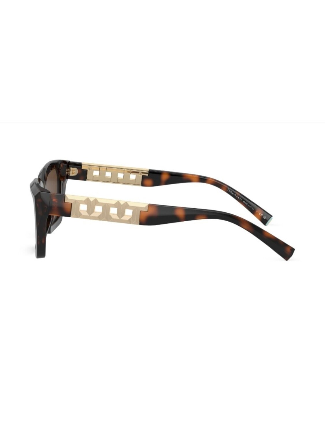 Tiffany & Co Eyewear солнцезащитные очки в прямоугольной оправе, зеленый — фото 3