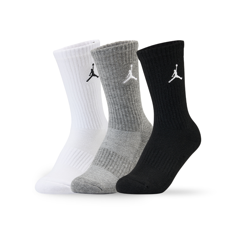 

Спортивные носки Thigh High, набор из 3 пар, для подростков Jordan, белый/черный/серый