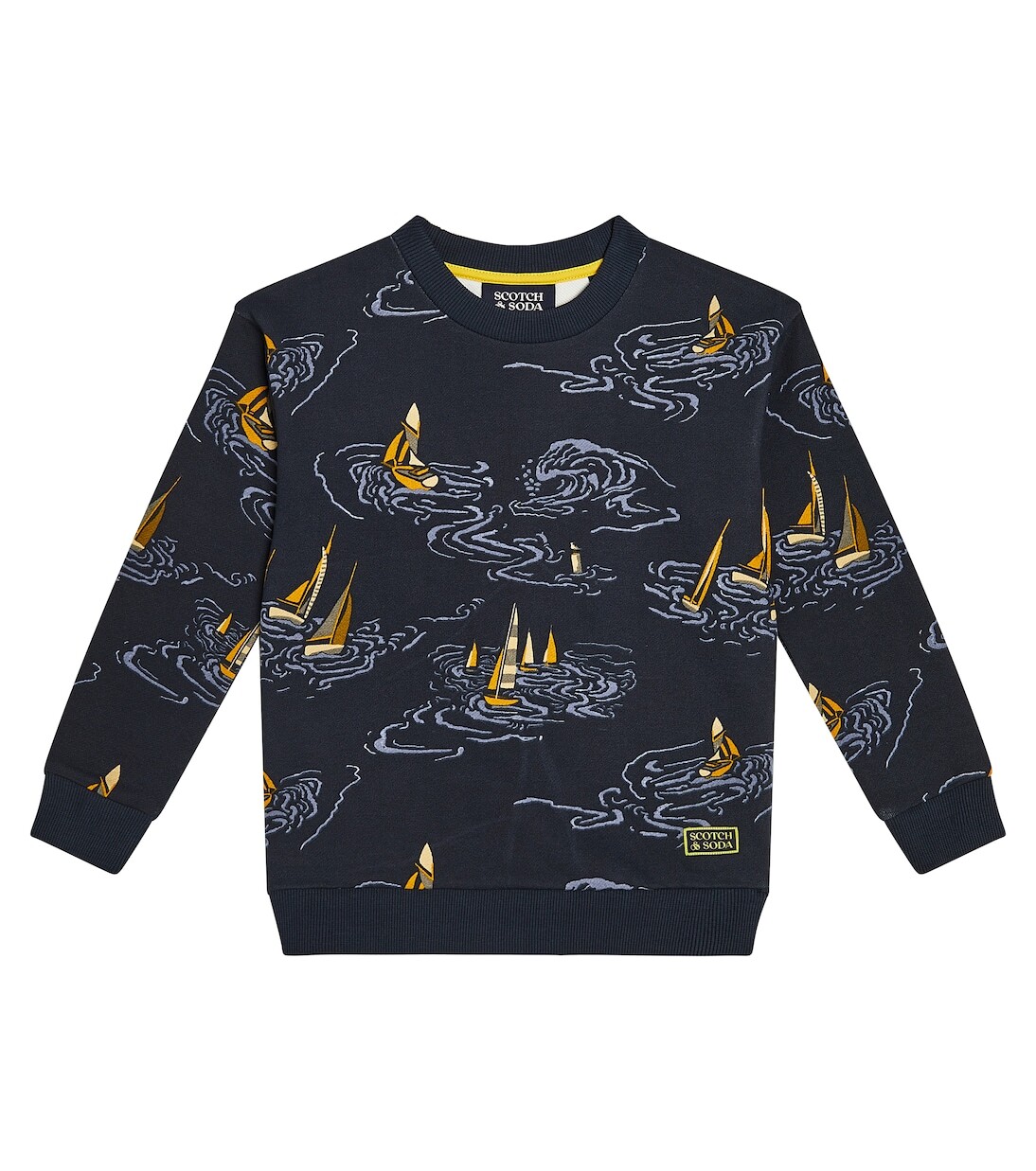 

Толстовка из хлопка с принтом Scotch & Soda Kids, синий