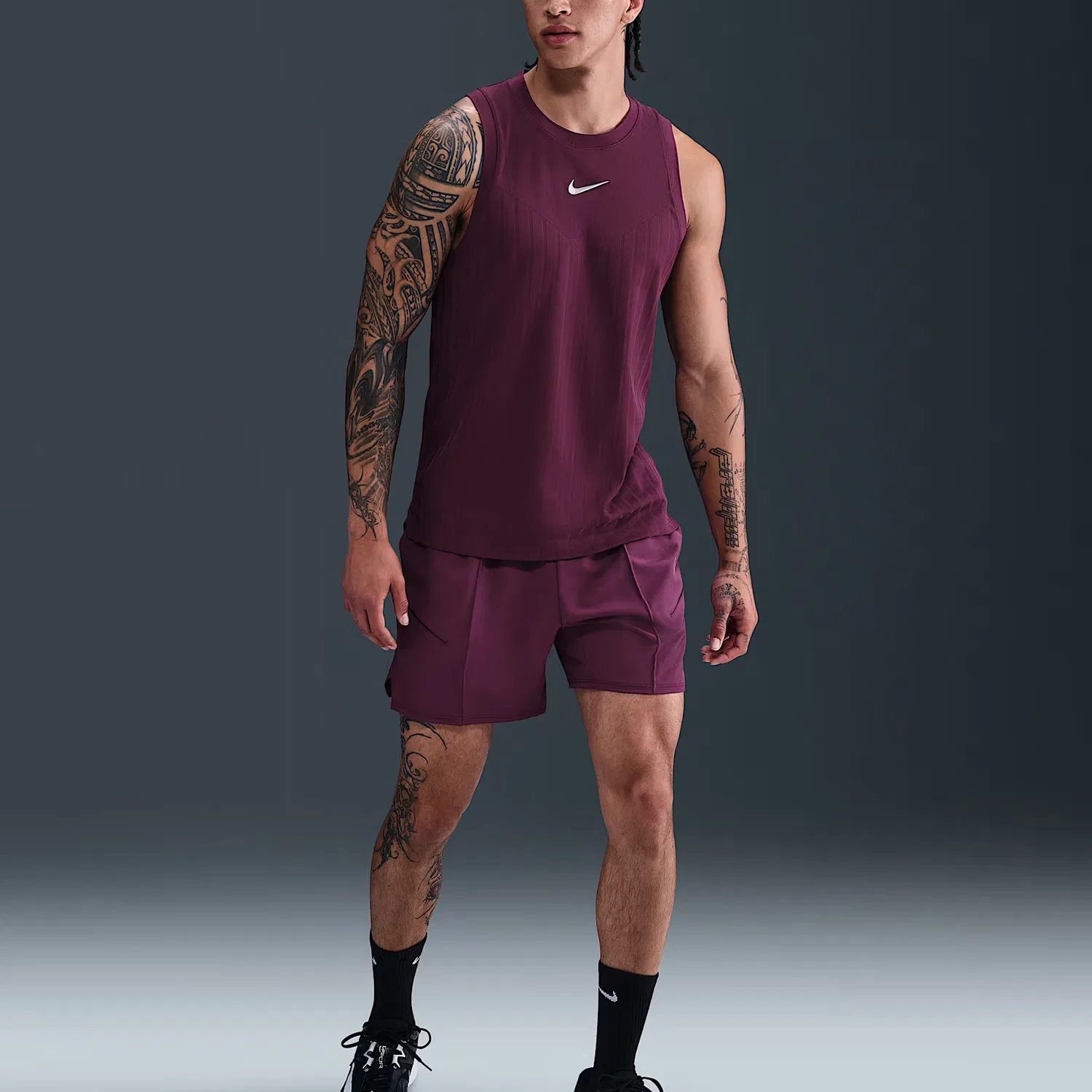 Теннисный топ Nike Court Slam Dri-FIT Adv бордовый — фото 2