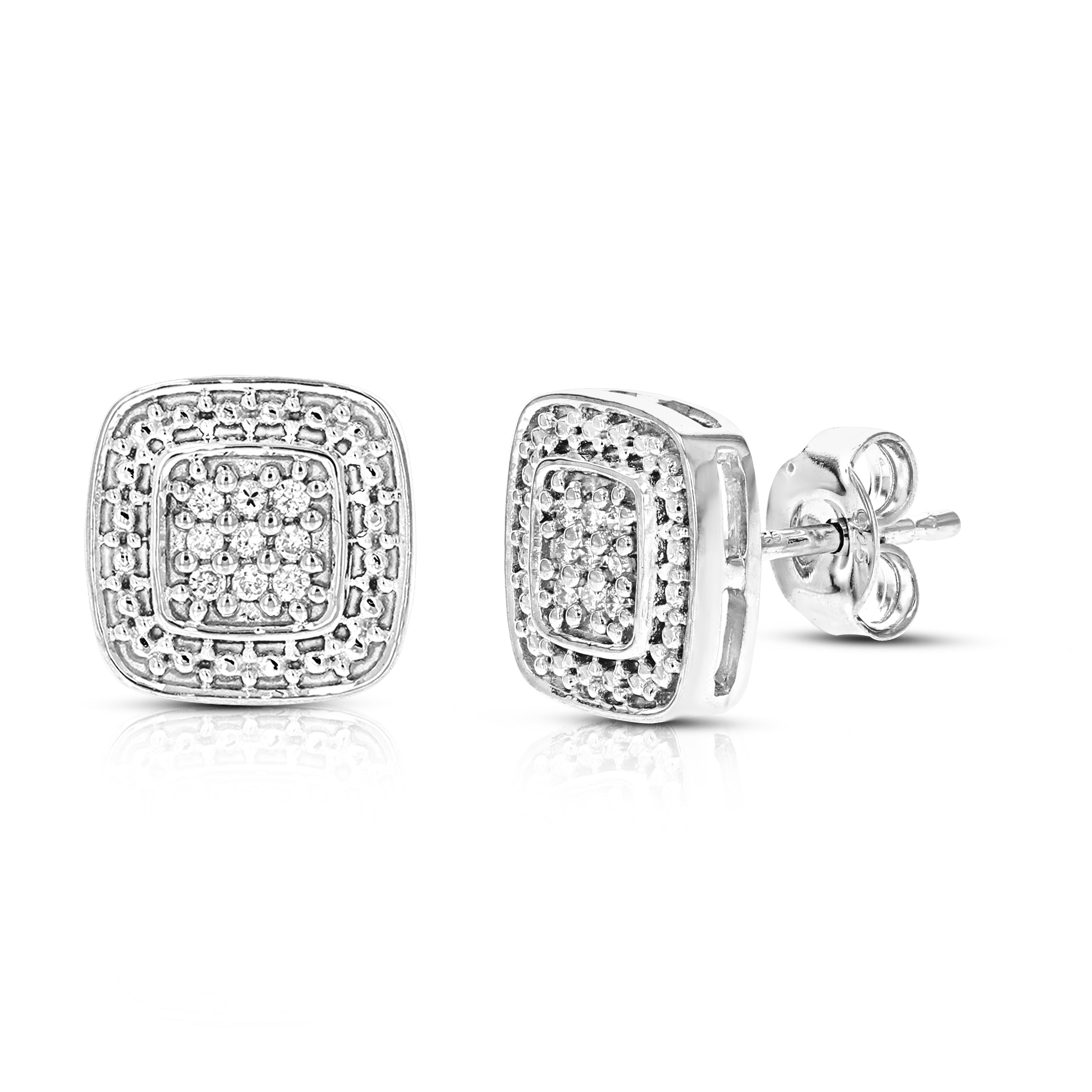 

Серьги из искусственного камня с выращенными в лаборатории бриллиантами 1/10 карата, стерлинговое серебро, с пуш-апами для женщин Vir Jewels, серебряный