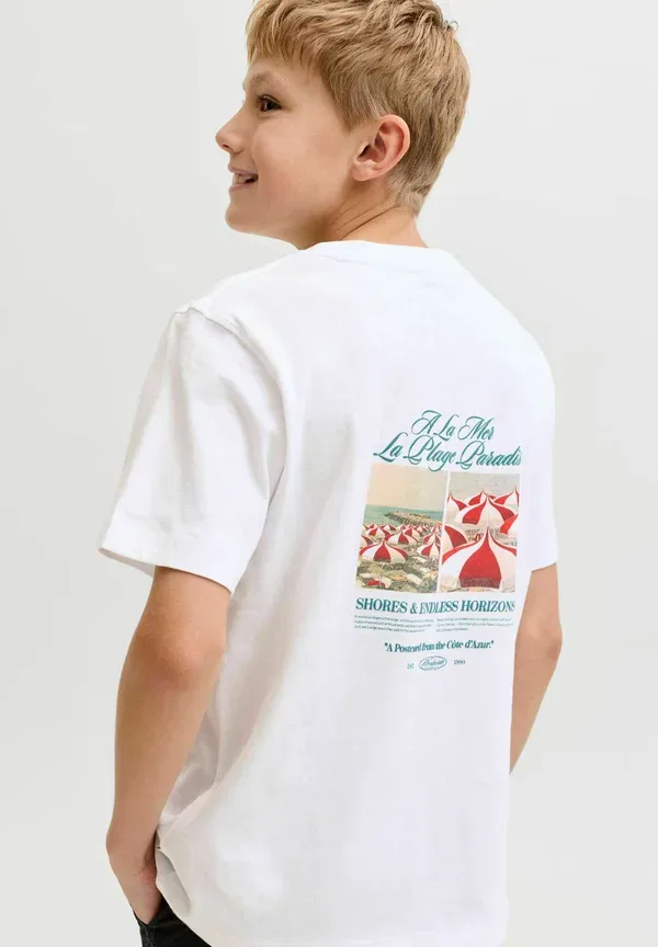 Футболка с принтом Jack & Jones Junior, ярко-белый — фото 4