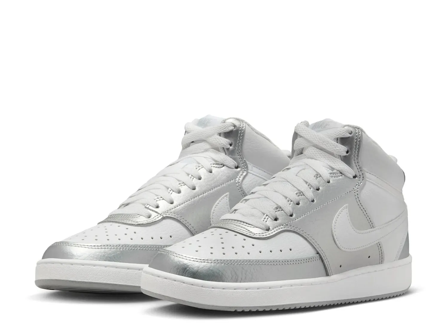 Кроссовки Nike Court Vision Mid — женские, белые/серебристые — фото 3