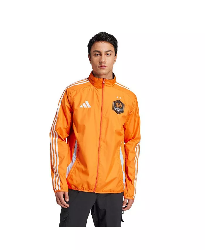 Мужская оранжево-фиолетовая реверсивная куртка на молнии Houston Dynamo FC 2025 Anthem adidas — фото 3