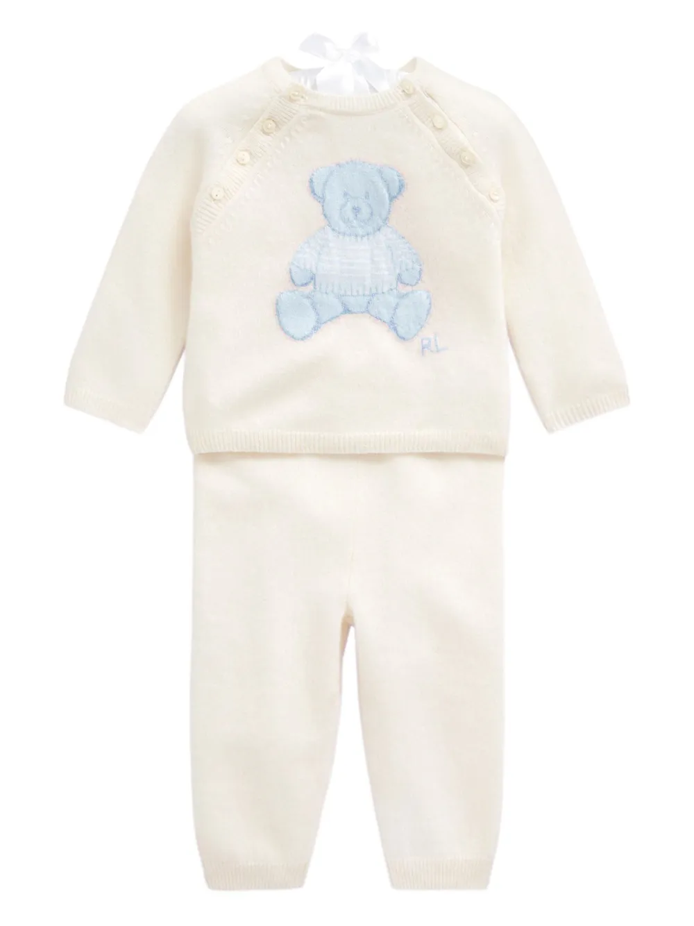 

Кашемировый комплект из топа и брюк POLO RALPH LAUREN KIDS, белый