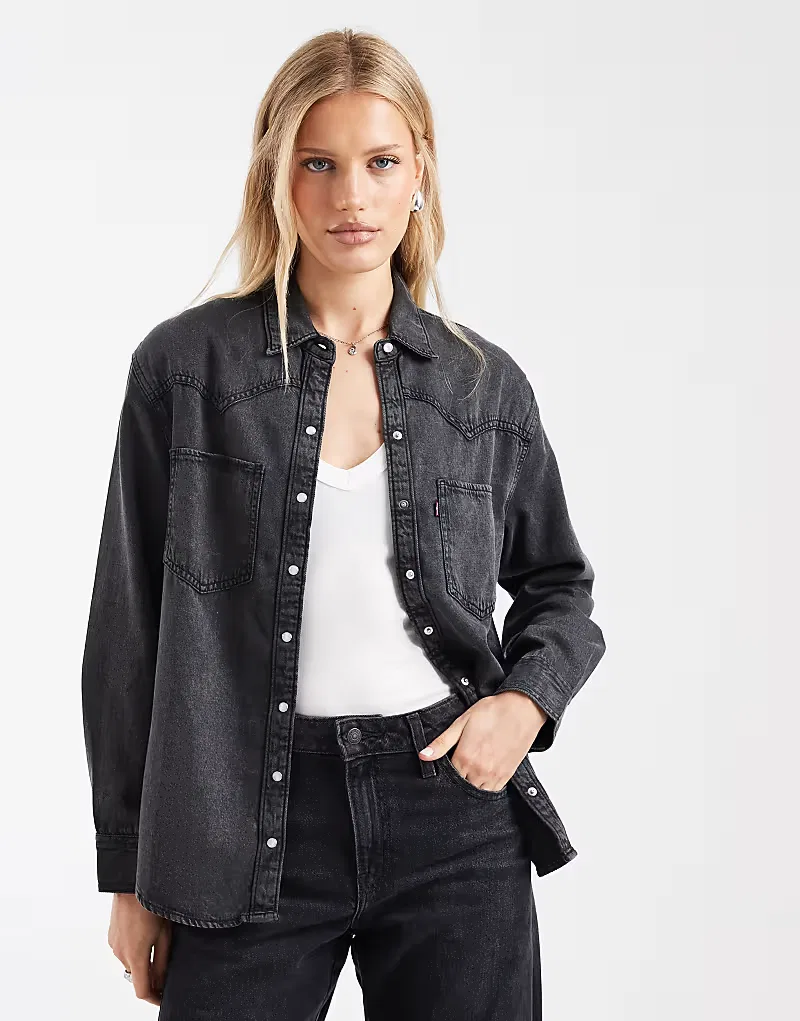 Черная джинсовая рубашка Levi's Teodora в стиле вестерн