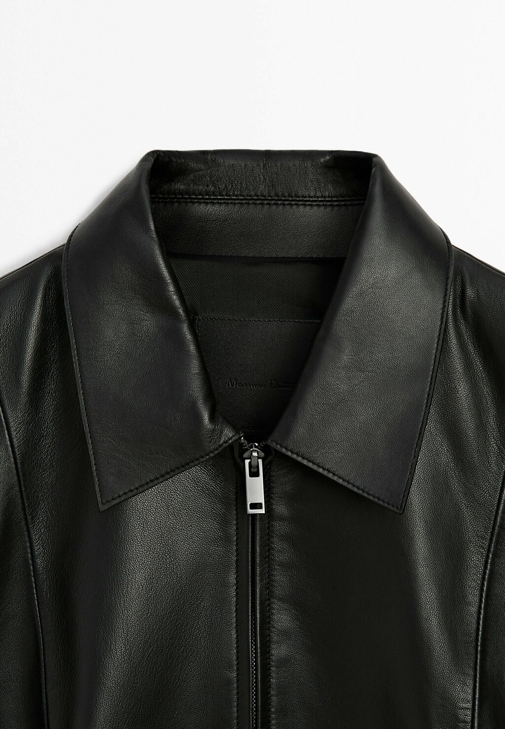 

Кожаная куртка Massimo Dutti, черный