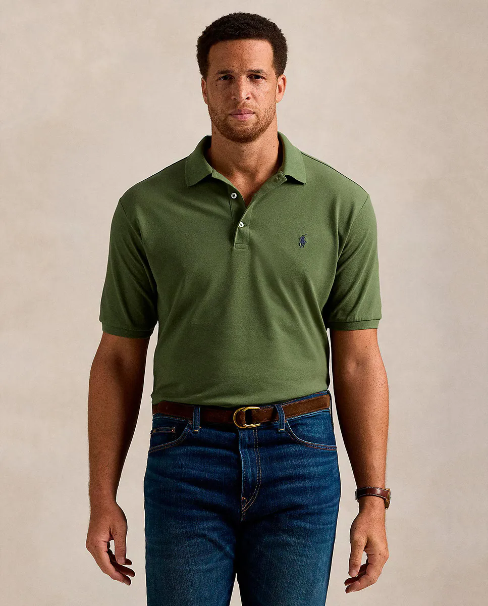 

Эластичная мужская рубашка-поло стандартного кроя больших размеров Polo Ralph Lauren, цвет Verde Prado