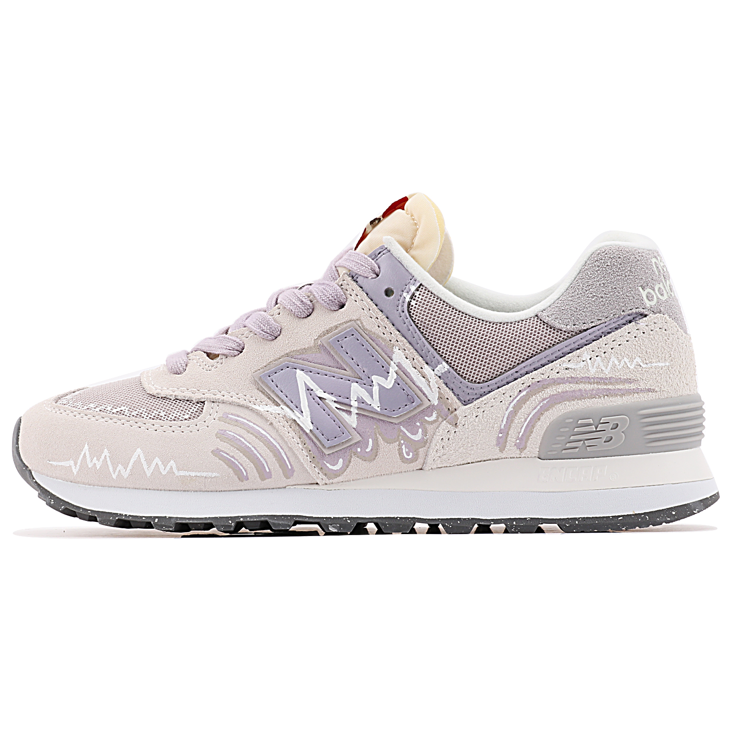 

Кроссовки New Balance NB 574 Lifestyle Shoes Unisex Low-top White/purple, сиреневый/фиолетовый/белый