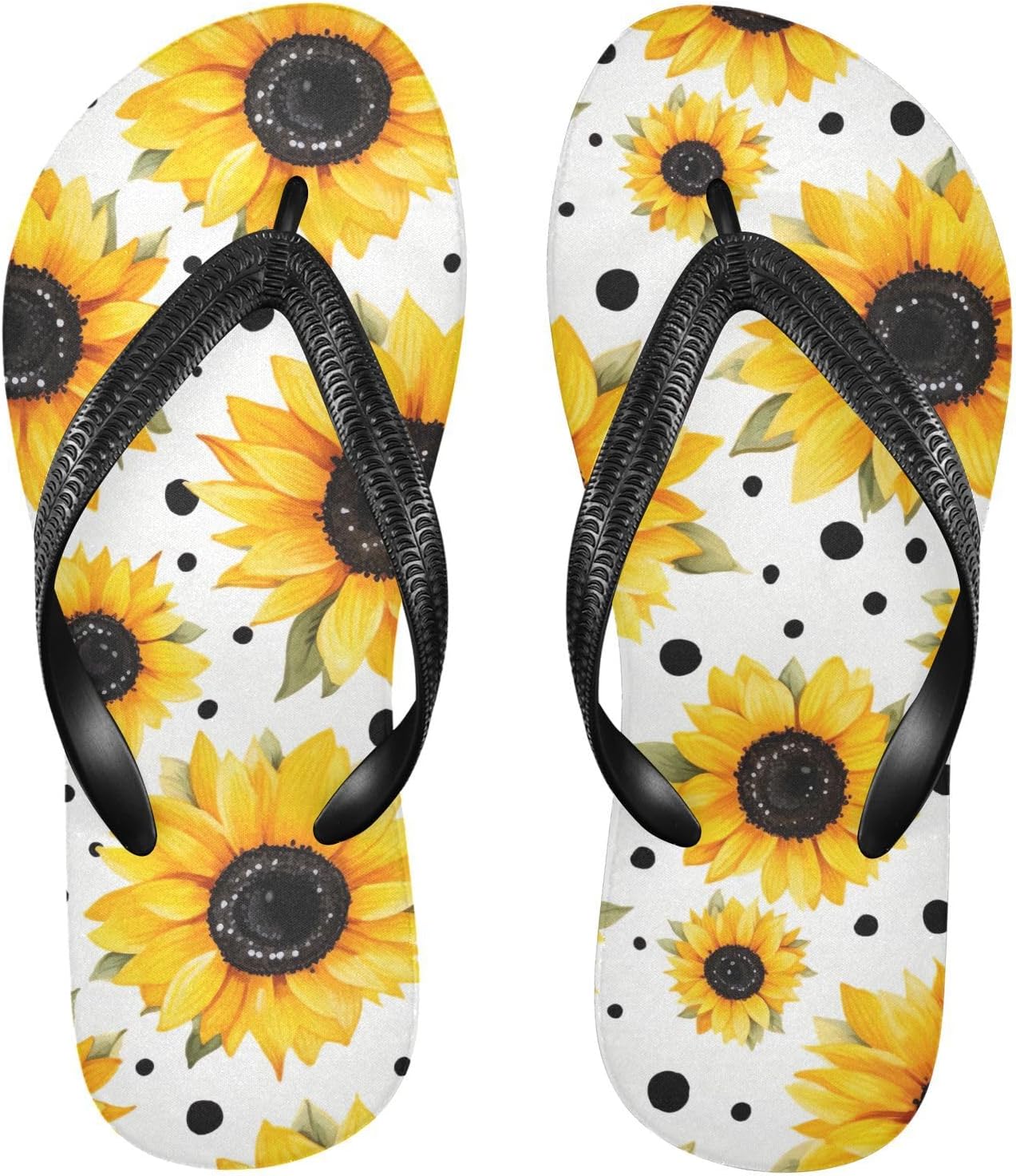 

Сандалии-шлепанцы с белыми подсолнухами для пляжа, душа, резиновые, противоскользящие, летние, для прогулок, для женщин и мужчин Sinestour