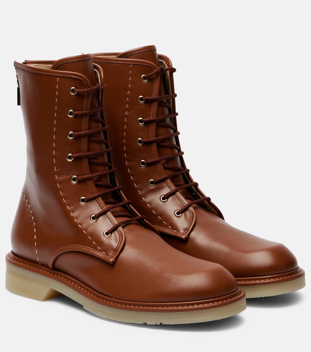 Городские кожаные ботинки Urbancombat Max Mara, Ambra Marrone